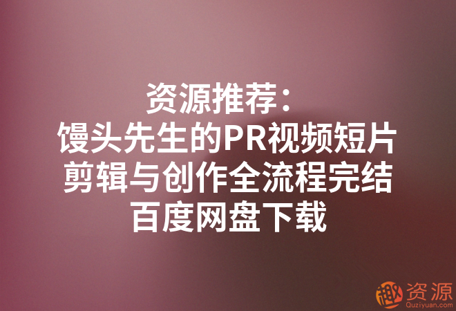 饅頭先生的PR視頻短片剪輯與創(chuàng)作全流程_教程分享插圖 饅頭先生的PR視頻短片剪輯與創(chuàng)作全流程_教程分享插圖