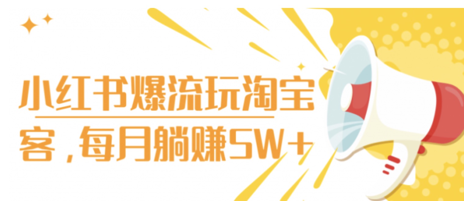 小紅書(shū)爆流玩淘寶客，每月躺賺5W+ 百度網(wǎng)盤(pán)插圖
