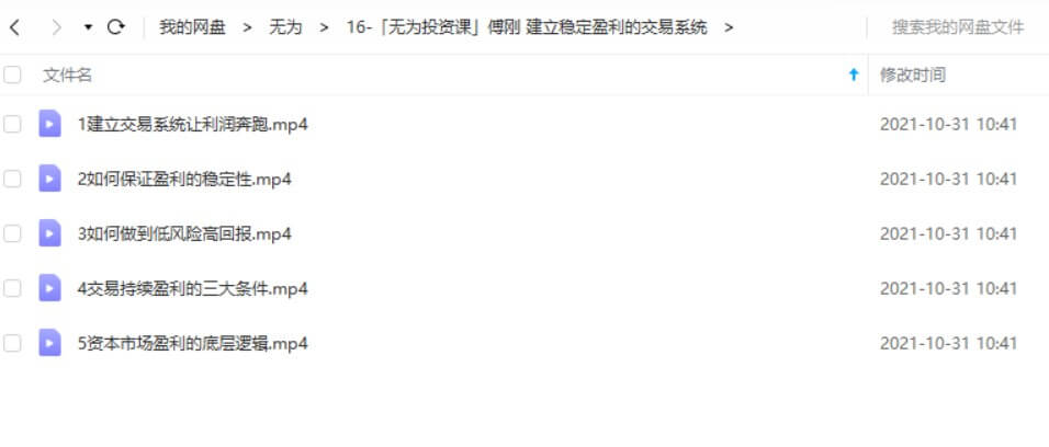 「無(wú)為投資課」傅剛 建立穩(wěn)定盈利的交易系統(tǒng)_百度云網(wǎng)盤(pán)教程視頻插圖1