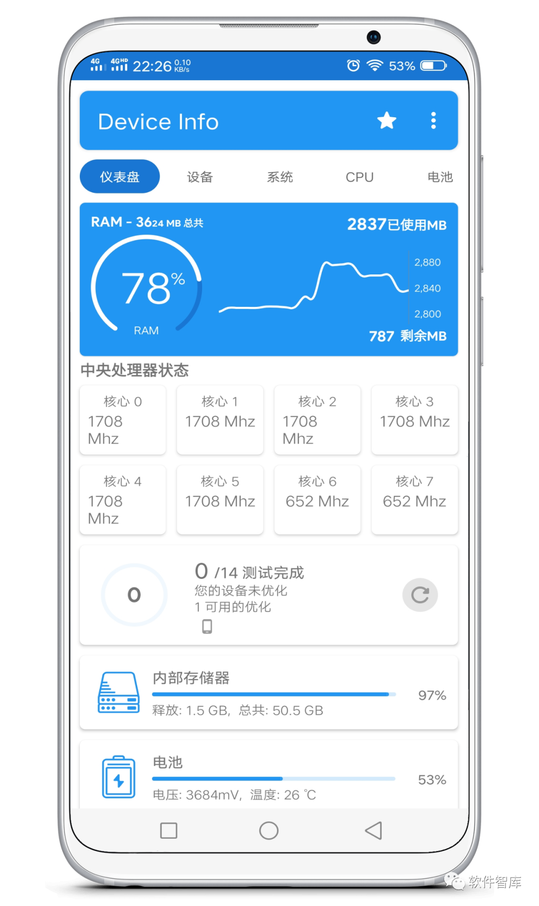 一款小巧但功能強大的手機硬件檢測工具，一鍵查詢插圖1
