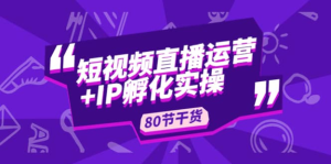 謙四?短視頻直播運(yùn)營(yíng)及IP孵化實(shí)操，80節(jié)干貨實(shí)操分享百度網(wǎng)盤(pán)插圖