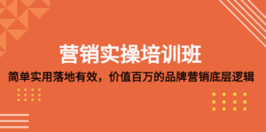營(yíng)銷(xiāo)實(shí)操培訓(xùn)班：簡(jiǎn)單實(shí)用落地有效，價(jià)值百萬(wàn)的品牌營(yíng)銷(xiāo)底層邏輯百度網(wǎng)盤(pán)插圖
