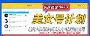 美女號計劃單日實操變現(xiàn)1000+，新手小白輕松賺錢百度網(wǎng)盤插圖