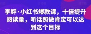 李鲆?小紅書爆款課，十倍提升閱讀量百度網(wǎng)盤插圖