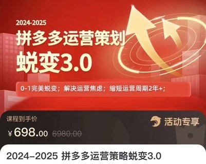 【電商上新】083.大力·2024-2025拼多多運營策略蛻變3.0 0~1完美蛻變，解決信息焦慮