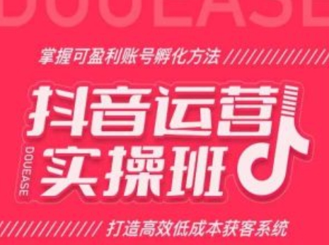抖音運(yùn)營(yíng)實(shí)操班，掌握可盈利賬號(hào)孵化方法，打造高效低成本獲客系統(tǒng)插圖