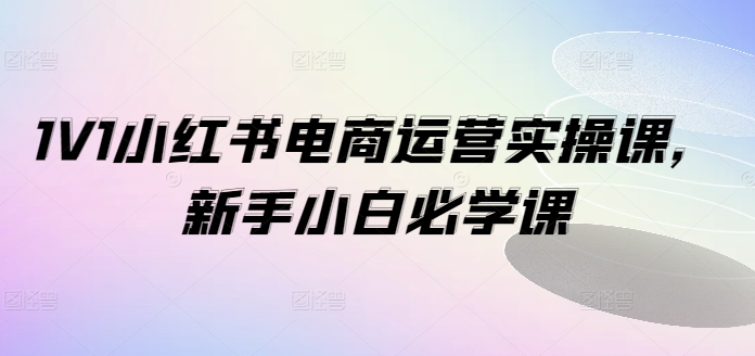 1V1小紅書(shū)電商運(yùn)營(yíng)實(shí)操課，新手小白必學(xué)課插圖