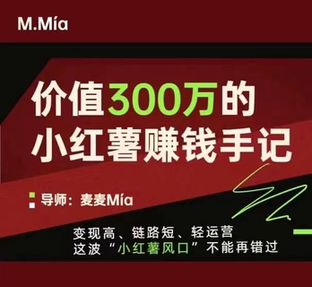 【抖音上新】價值300萬的小紅書賺錢手記 變現(xiàn)高、鏈路短、輕運營，這波“小紅薯風口”不能再錯過。