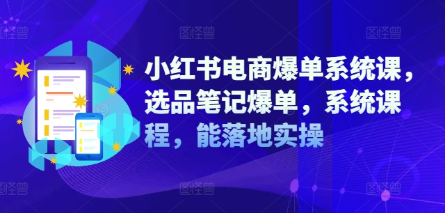 小紅書電商爆單系統(tǒng)課，選品筆記爆單，系統(tǒng)課程，能落地實(shí)操插圖