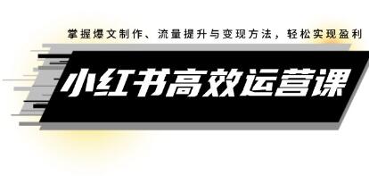 《小紅書高效運(yùn)營(yíng)課》掌握爆文制作、流量提升與變現(xiàn)方法，輕松實(shí)現(xiàn)盈利插圖