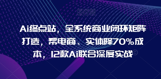 Ai終點(diǎn)站，全系統(tǒng)商業(yè)閉環(huán)矩陣打造，幫電商、實(shí)體降70%成本，12款A(yù)i聯(lián)合深度實(shí)戰(zhàn)【0906更新】插圖
